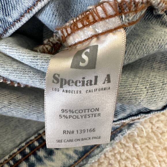 SPECIAL A Womens Jean Jacket Small Acid Wash Denim Biker Bohemian Casual - Picture 12 of 16